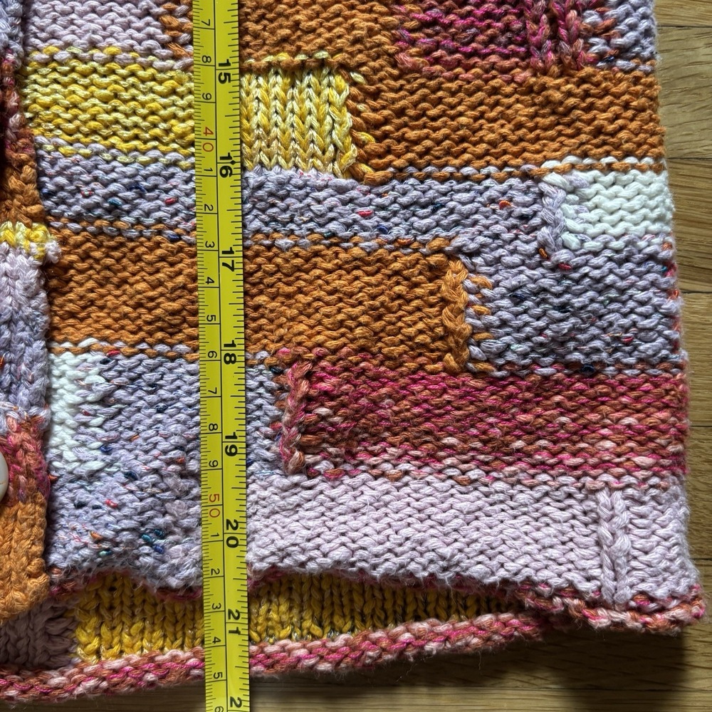 Anthropologie Pilcro Knit Sweater Vest Womens Large Patchwork Button Up Boho - Picture 9 of 10